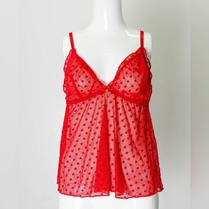 Daisy Fuentes Red Valentine's Day Cami with small hearts